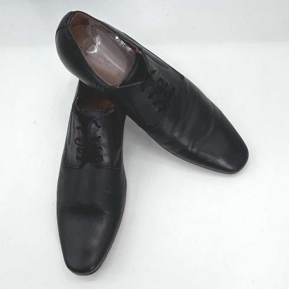 ALDO Black Leather Derby Dress Shoes Men's Lace Up Oxford Formal Shoes size 9